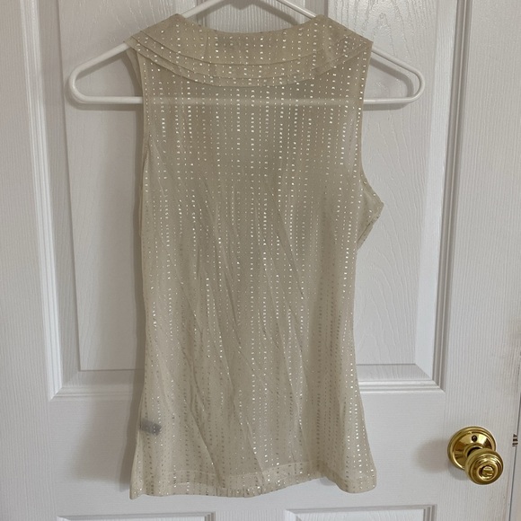 The Limited Sleeveless Sheer Silver Metallic Top - Picture 4 of 6
